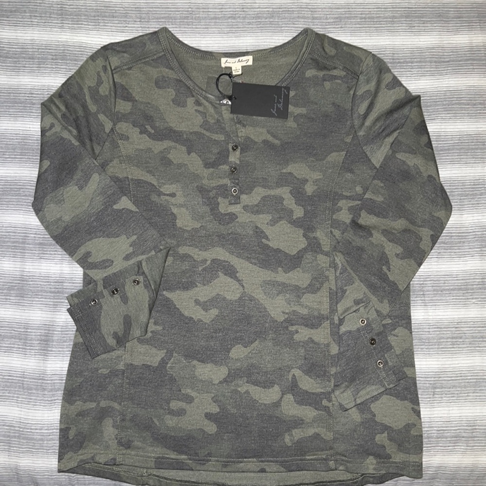 Jane and Delancey Camo Top